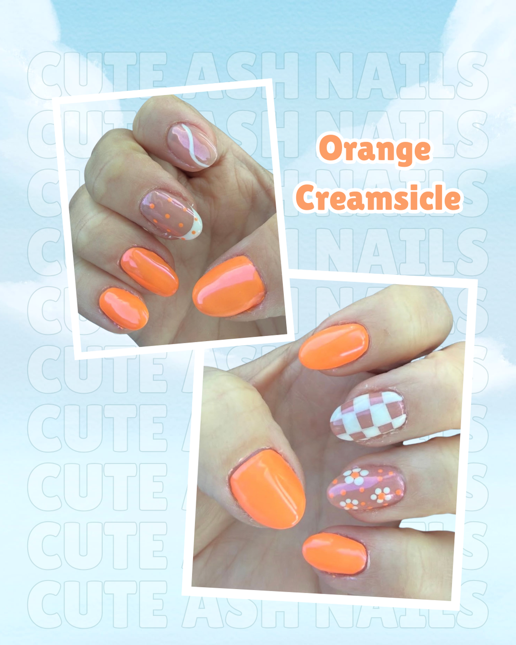 Orange Creamsicle Press On Nails