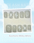 Aesthetic Milky White Press Ons