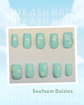 Sea Foam Daisies Press Ons