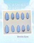 Denim Gem Press On Nails