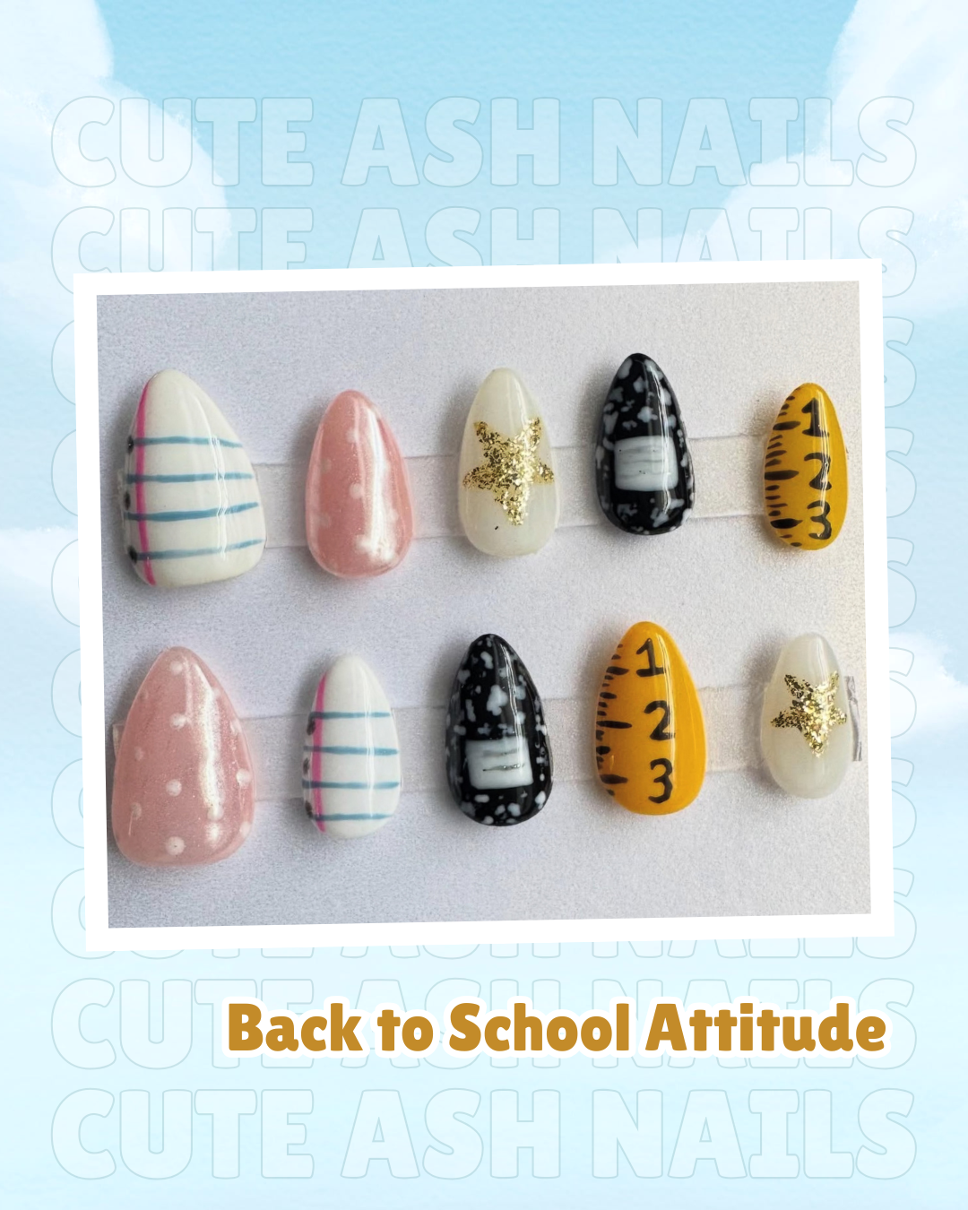 Back to School Attitude Press On Nails