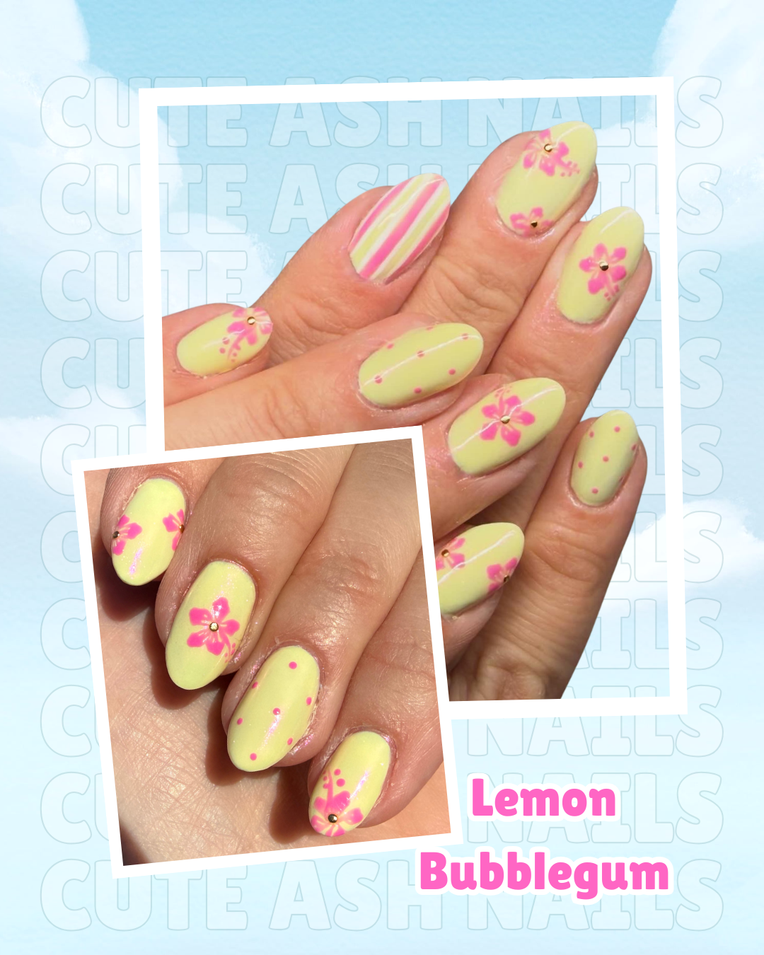 Lemon Bubblegum Press On Nails